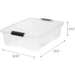 IRIS 27 Qt Stackable Plastic Storage Bins with Lids, Pearl, 2Pk - Image 5