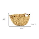 HomeRoots 13" Natural Woven Water Hyacinth Basket - Image 3