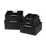 Sorbus 7 Piece Stackable Woven Basket Organizer Set with Built-In Carry Handles - Stylish Storage for any room in the household - Image 8