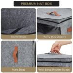 Hat Storage Box, Hat Organizer – 4 Pack Stackable Foldable Hat Case with Zipper Clear Window Dustproof - Image 3