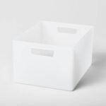 Extra Large 12" x 9" x 6.5" Plastic Bathroom Organizer Bin with Handles White Frozen - Brightroom