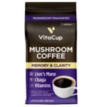 VitaCup Focus Ground Coffee Medium Roast Cognitive & Immunity Support Lions Mane, Chaga Mushroom & B Vitamin - 10oz