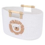REGALWOVEN Shelf Closet Storage Basket with Wood Handles for Home Decor Lion 15*9.4*7.9in
