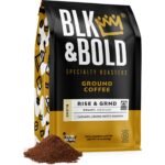 BLK & Bold Specialty Beverages RISE & GRND Medium Roast Ground Coffee - 12oz: Arabica Beans, Honduran Variety, Lemon & Toffee Flavors