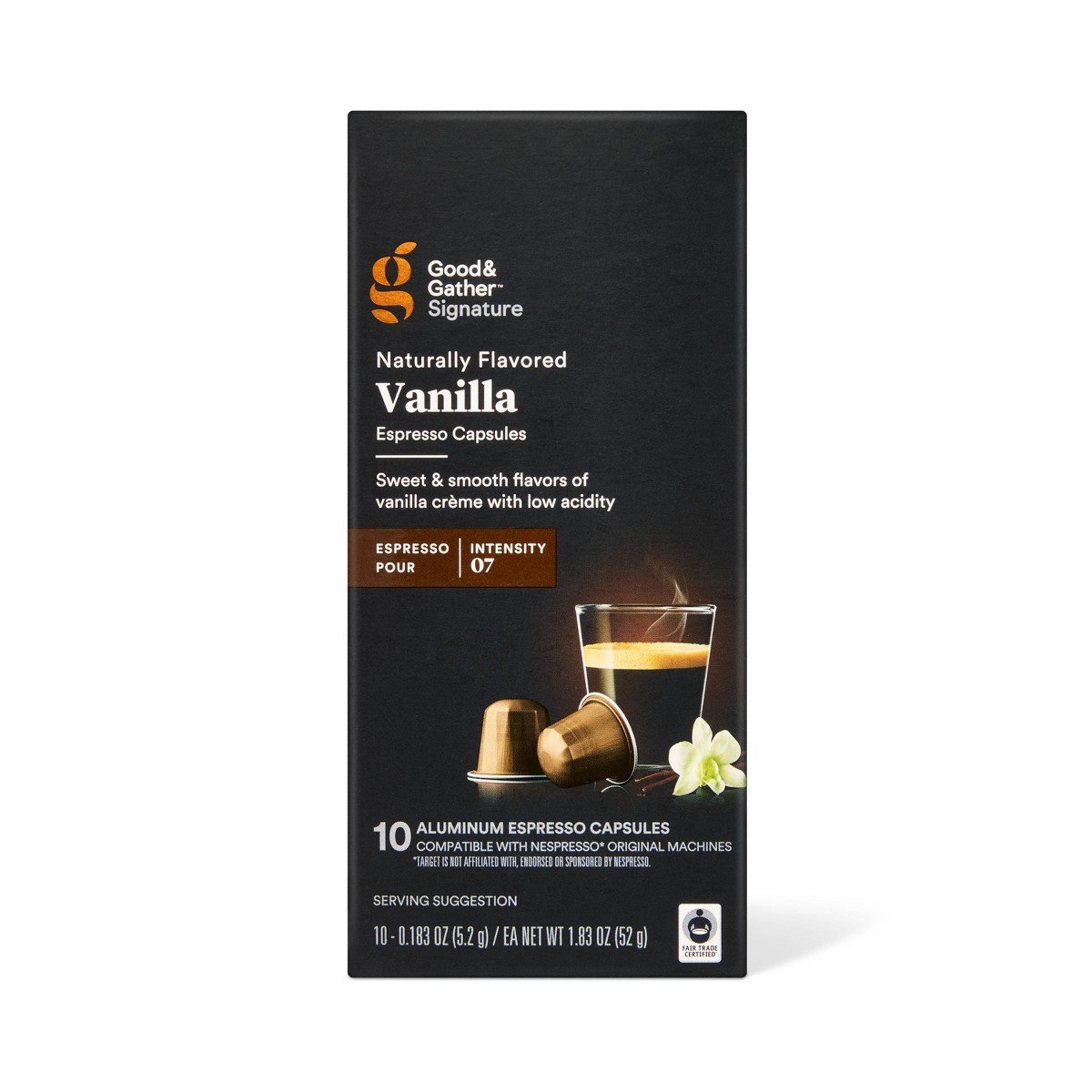 GUEST_4531211b-d348-4be6-9242-dae81f14fddf.jpg Signature Naturally Flavored Vanilla Espresso Pods Espresso Roast Coffee - 10ct - Good & Gatherâ„¢ - Image 1