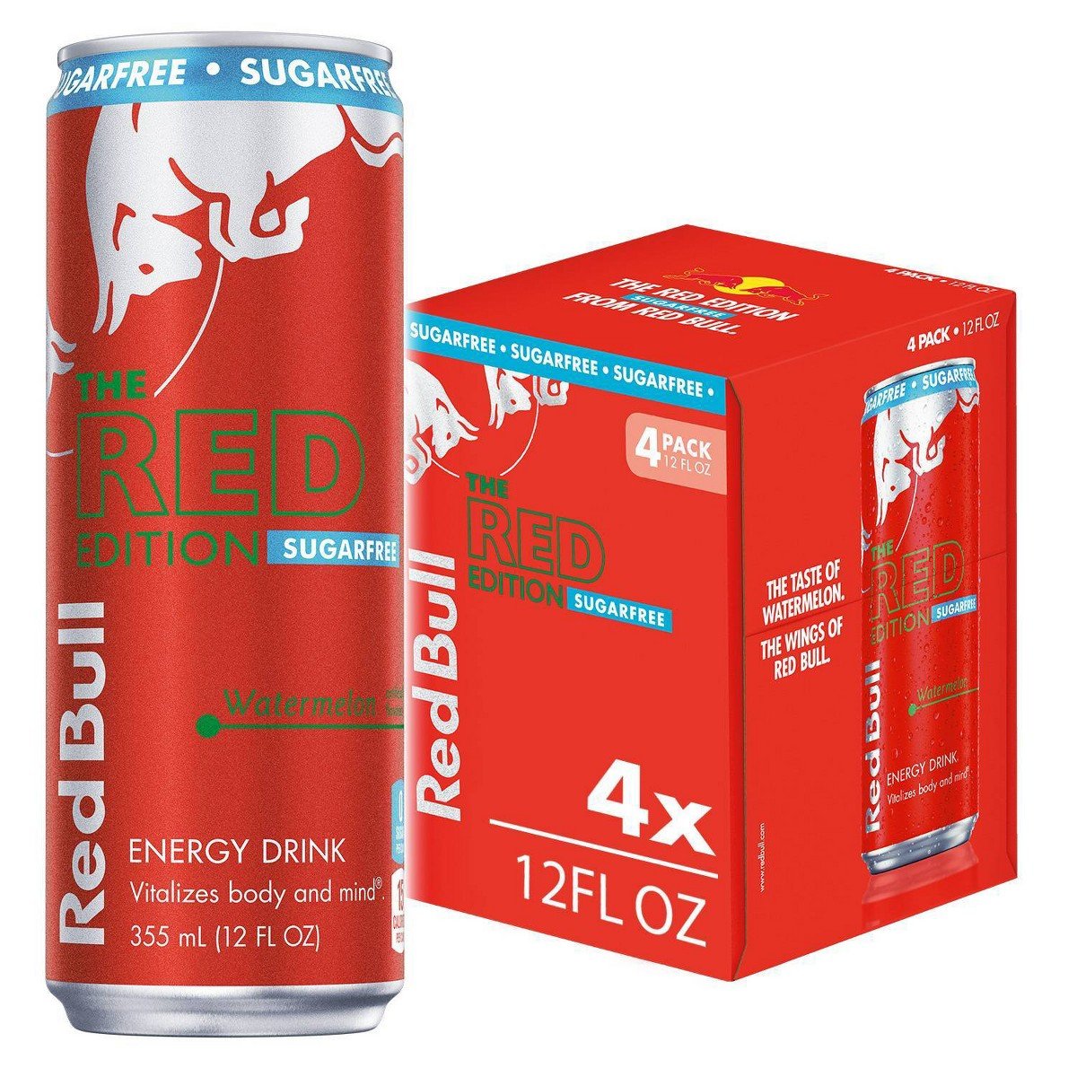 GUEST_458e5368-7da6-477c-a387-c95da715875f.jpg Red Bull Sugar Free Red Edition Energy Drink, Caffeinated - 4pk/12 fl oz Cans - Image 1