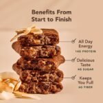 ALOHA Coconut Chocolate Almond Plant-Based Protein Bars - 14g Protein - 9.88oz/5ct: Dairy-Free, Organic - Image 6