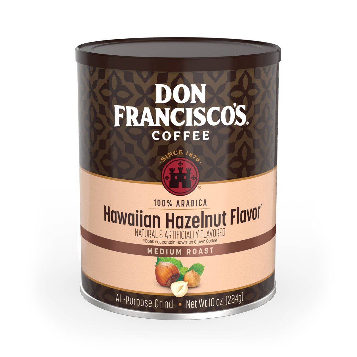 GUEST_45a7e3a9-192a-4886-b155-6cc1b0aa3b22.jpg Don Francisco's Hawaiian Hazelnut Flavored Medium Roast Ground Coffee Can - 10 oz - Image 1