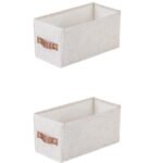 REGALWOVEN Storage Cube, Fabric Storage Bin with Handles for Shelves Closet, Collapsible Storage Basket for Organizing Clothes Beige 12.2*5.9*5.9in