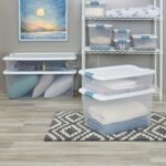 Sterilite 8-Pack Wheeled Latching Box, Plastic Under Bed Storage Bins with Lids, 56 Quart, Clear Stackable Organizer Containers for Home - Image 3
