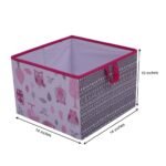 Bacati - Owls Pink/Gray Girls Cotton Storage Box Large - Image 4
