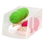 IRIS Jumbo Bin Clear: Stackable Plastic Utility Storage for School Supplies, 14.75" x 10" x 8" - Image 3