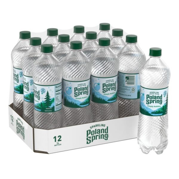 Poland Spring Simply Bubbles Sparkling Water - 12pk/1L Bottles