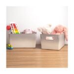 Isaac Jacobs 2pk 7"x8.11" Decorative Storage Ombre Bin Gray - Image 3