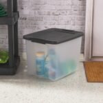 Sterilite 50Qt ShelfTote, Stackable Storage Bin with Latching Lid, Clear, 6 Pack - Image 6
