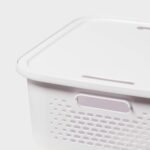 Rounded Square Stackable Decorative Lid with Cutout Handles White - Brightroom™ - Image 3