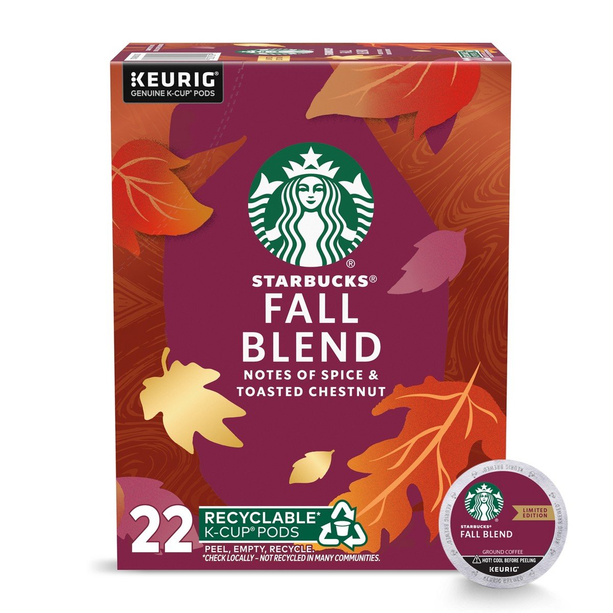 GUEST_4b51e34a-328e-4877-8e0f-c317d08b73c2.jpg Starbucks Fall Blend Medium Roast Keurig K-Cup Coffee Pods - 22ct - Image 1