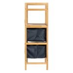 Household Essentials Bamboo Storage Shelf with Cotton Fabric Drawers Natural/Black: Decorative Storage Bins, 37.8" Height - Image 5