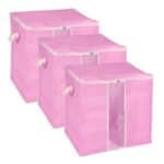 Unique Bargains Storage Bag Organizer with Reinforced Handle for Comforters Bedding Blankets Clothing Pillows Foldable with Sturdy Zipper Grey - Image 6