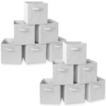 Casafield Set of 12 Collapsible Fabric Storage Cube Bins, Gray - 11" Foldable Cloth Baskets for Shelves and Cubby Organizers - Image 21