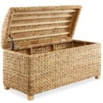 Casafield 36" Storage Trunk with Curved Lid, Safety Hinge - Natural, Water Hyacinth Wicker Storage Chest Basket for Bedroom, Entry Way, Living Room - Image 3