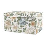 Sweet Jojo Designs Girl Fabric Storage Toy Bin Vintage Floral Blue and Yellow
