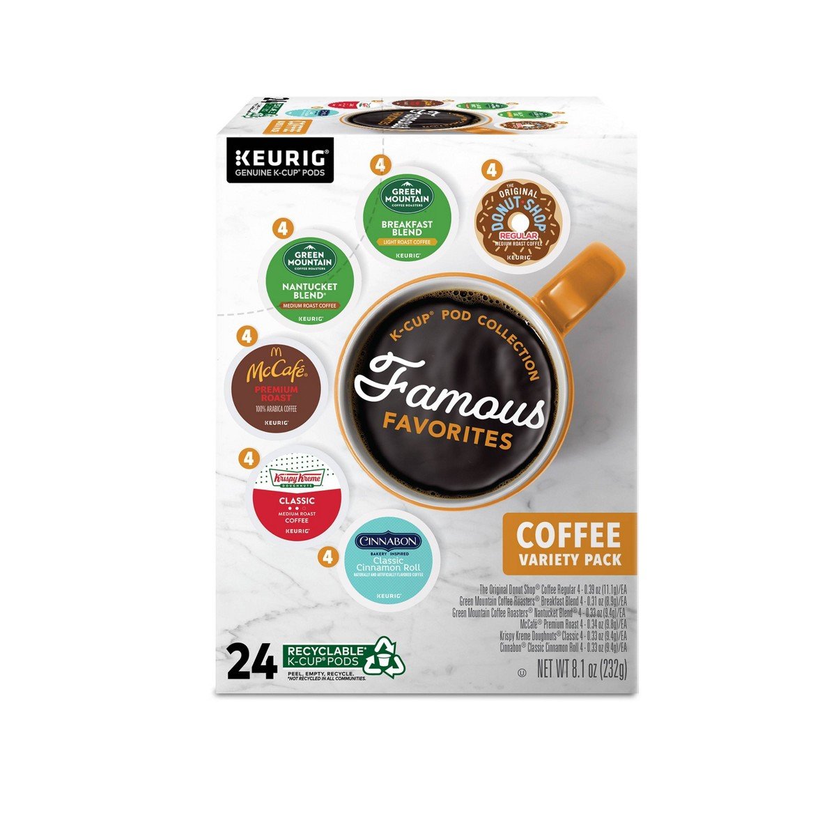 GUEST_4dd4e3bf-abc1-4c05-a354-74dbda296d30.jpg Keurig Famous Favorites Keurig K-Cup Pod Collection Medium Roast Coffee - 24ct - Image 1