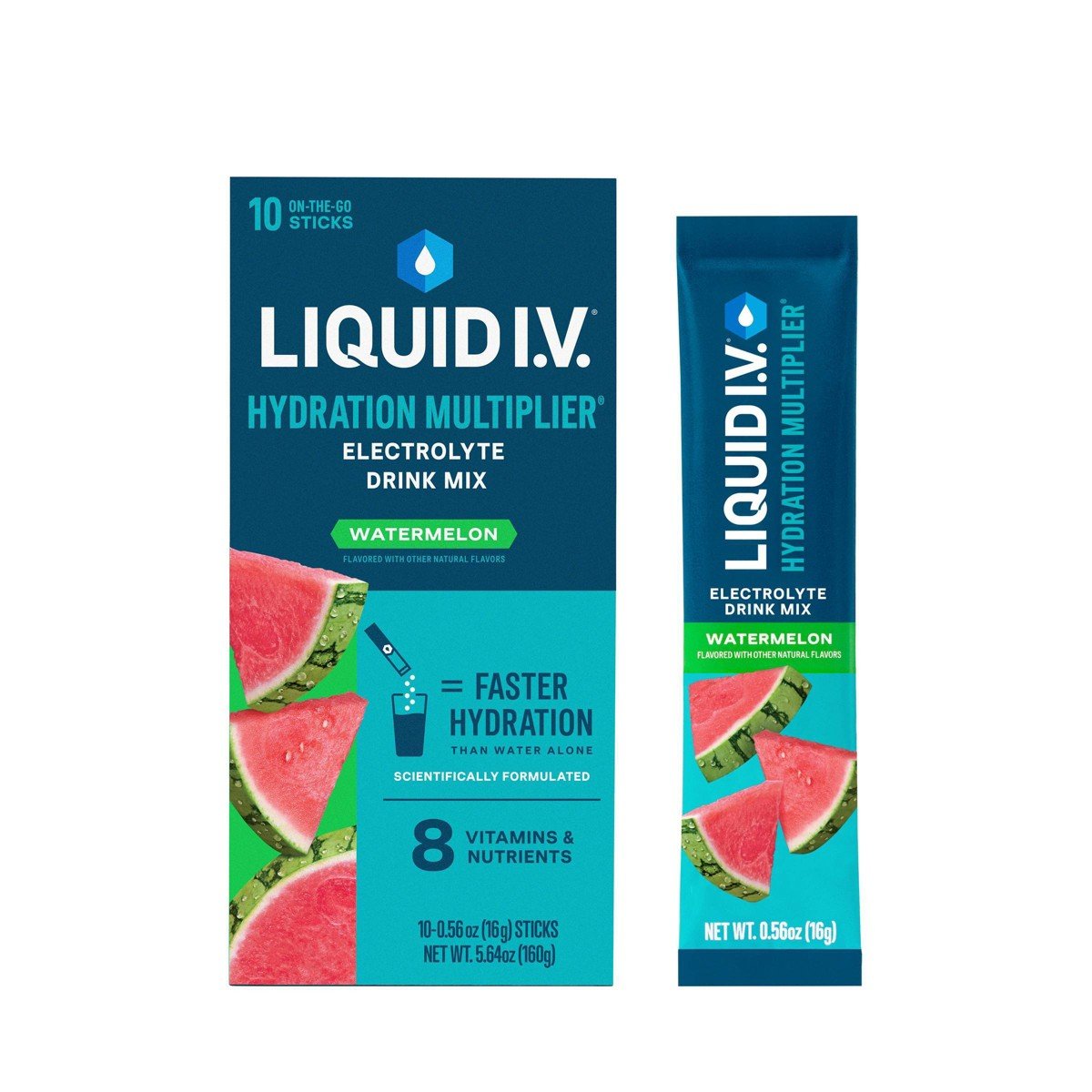 GUEST_4dec767c-7d72-44f5-9f42-dbe7a85374b6.jpg Liquid I.V. Hydration Multiplier Vegan Powder Electrolyte Supplements - Watermelon - 0.56oz each/10ct - Image 1