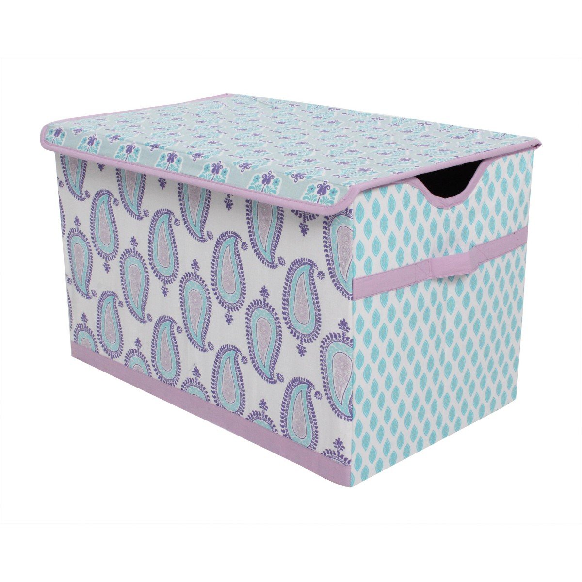 GUEST_4df18c44-fdb1-4473-84cd-14f7815b5498.jpg Bacati - Isabella Paisley Aqua/Lilac/Purple Fabric Storage Toy Chest - Image 1