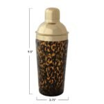 Storied Home 20-Ounce Confetti Glass Cocktail Shaker with Stainless Steel Top, Tortoise Shell & Gold - Image 2