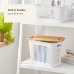 Narrow Rounded Rectangle Stackable Decorative Lid with Cutout Handles Bamboo - Brightroomâ„¢ - Image 4