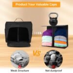 Hat Organizer, Hat Storage Bag – 2 Pack 900D Oxford Fabric Cap Carrier with Removable Shoulder Strap Portable - Image 3