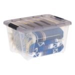 IRIS 32qt 5pk Stack and Pull Plastic Storage Bin: Transparent, Stackable, Lidded, Portable, Multicolor, Utility Totes - Image 3