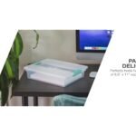 Sterilite Medium Clip Box, Stackable Small Storage Bin with Latching Lid, Plastic Container to Organize Office, Crafts, Clear Base and Lid, 8-Pack - Image 2