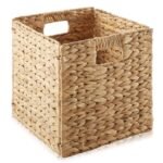 Casafield 10.5" x 10.5" Water Hyacinth Storage Baskets, Natural - Set of 6 Collapsible Cubes, Woven Bin Organizers for Bathroom, Bedroom, Laundry - Image 3