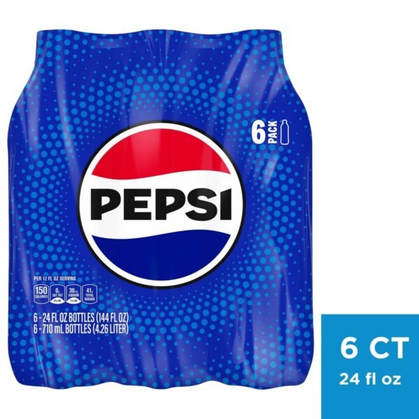 Pepsi Cola Soda - 6pk/24 fl oz Bottles: Caffeinated