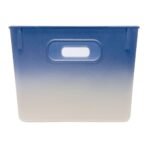 Isaac Jacobs 2pk 7"x8.11" Decorative Storage Ombre Bin Blue - Image 5