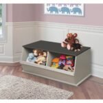 Badger Basket Woodgrain Two Bin Stackable Storage Cubby - Gray - Image 3