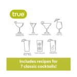 True Maraca 16 oz Cocktail Shaker with Built In Strainer with 7 Printed Classic Cocktail Recipes for Game Nights, BBQ, House Party, Home Bar Gifts - Image 5