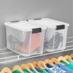 Sterilite 30 Quart (6 Pack) & 18 Quart (6 Pack ) Clear Plastic Stackable Storage Container Bin Box Tote with White Latching Lid Organizing Solution - Image 5