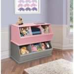 Badger Basket Three Bin Stackable Storage Cubby - Pink - Image 4
