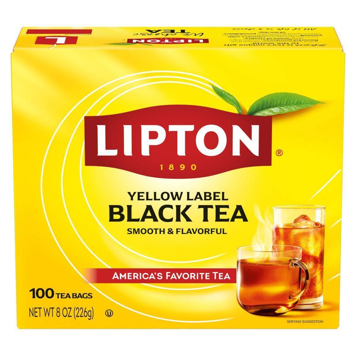 GUEST_5640b8ac-d118-466a-963f-a285fc1c8264.jpg Lipton Black Tea Bags - 100ct: Caffeinated, Rainforest Alliance Certified - Image 1