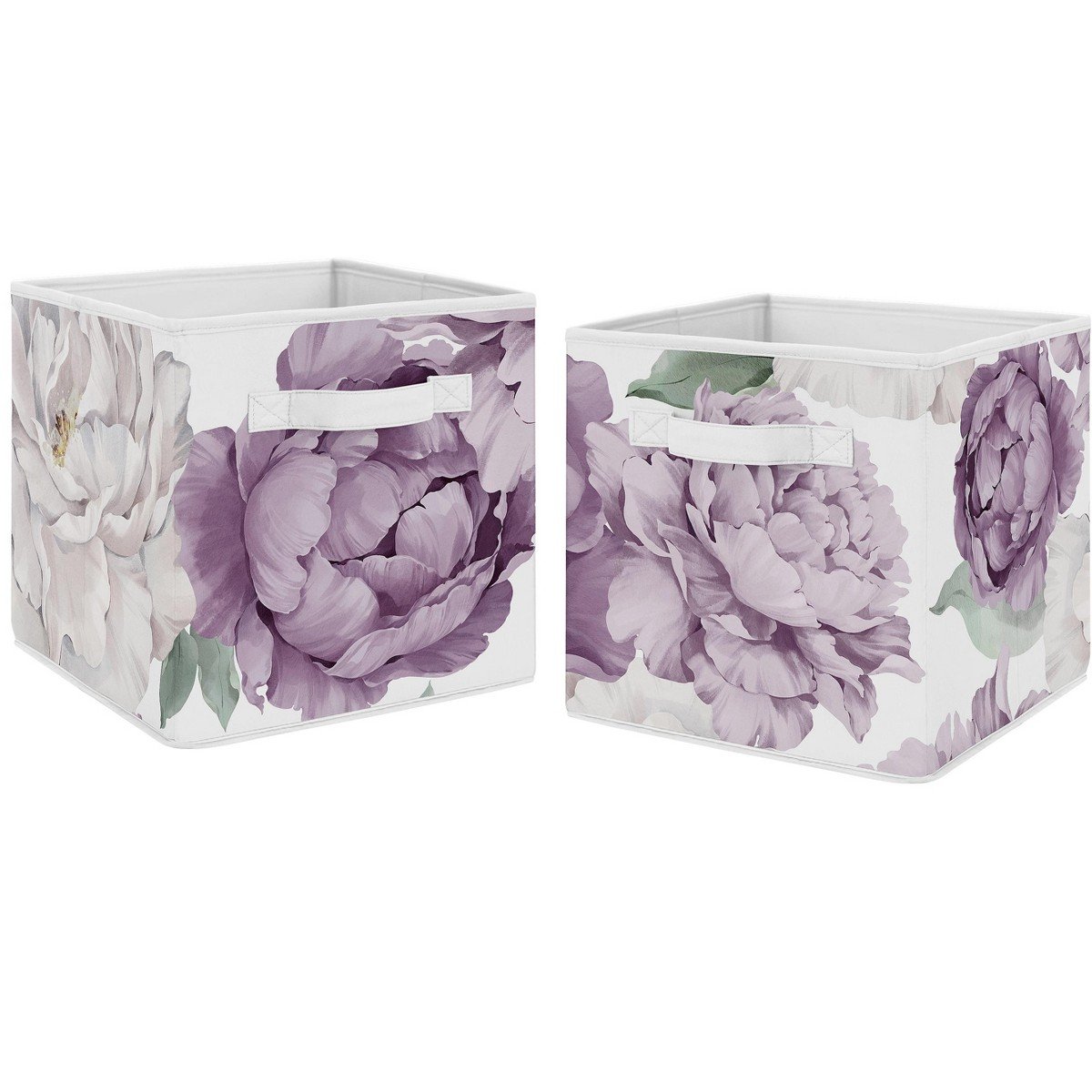 GUEST_568c127f-4a52-45ea-af2b-1aa372edf987.jpg Sweet Jojo Designs Fabric Storage Bins Set Peony Floral Garden Lavender Purple and Ivory - Image 1
