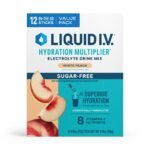 Liquid I.V. Sugar Free Hydration Multiplier Powder Electrolyte Drink Mix - White Peach - 0.45oz/12ct