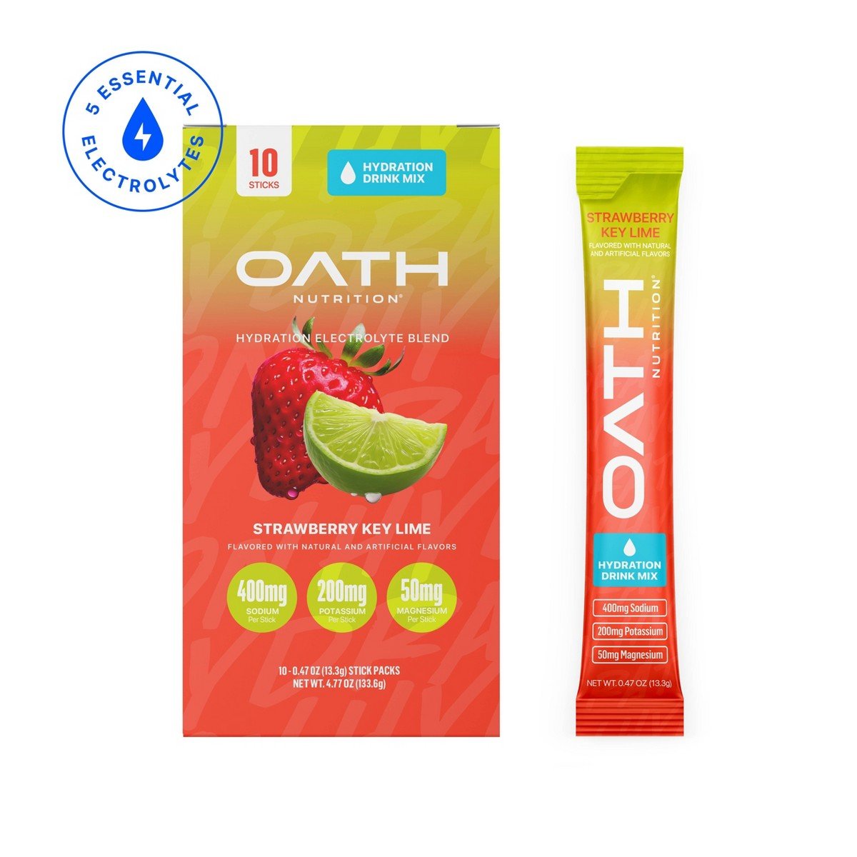 GUEST_57afd361-1dce-4a1e-a927-c6b0655f560c.jpg Oath Nutrition Hydration Electrolyte Packets Powdered Electrolyte Drink Mix - Strawberry Key Lime - 10pk - Image 1