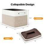 4-Pack Collapsible Fabric Storage Cubes with Handles - Linen Cube Organizer Bins with Metal Frame - Image 4