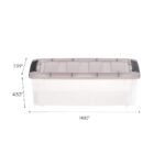 IRIS 5.75qt 12pk Stack and Pull Plastic Storage Bin: Multicolor, Transparent, Stackable, Portable, Lidded, Built-In Handles - Image 4