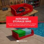 Akro-Mils 6 Pack AkroBins Plastic Storage Bins, Space-Saving Organizers, Red - Image 2