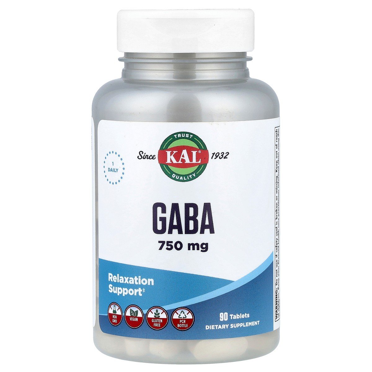 GUEST_591ef8a8-cdc4-44e6-8bcf-0b082e655728.jpg KAL GABA, 750 mg, 90 Tablets - Image 1