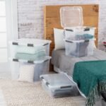 Sterilite 80qt Hinged Lid Latch Box: Plastic Storage Bin, Portable, Stackable, Transparent, Built-In Handles - Image 4